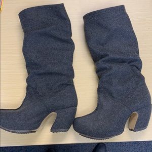 John Fluevog gray flannel boots